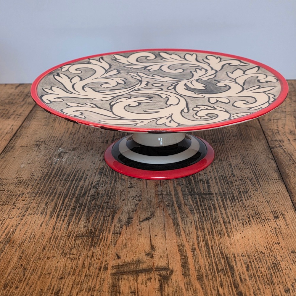 Anthropologie MOLLY HATCH Felicitations Small Cake Stand 9-1/2" Pedestal